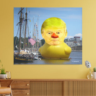 Donald Trump Rubber Gele Eend Verpakt Canvas Afdruk