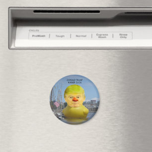 Donald Trump Rubber Yellow Duck Round Magnet Magneet