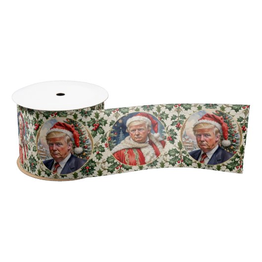 Donald Trump Santa Hat Kerstmis 3" Luxe Lint (Spoel)