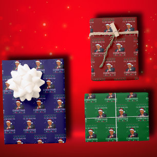 Donald Trump Santa   Ik zal thuis zijn voor Kerstm Inpakpapier Vel
