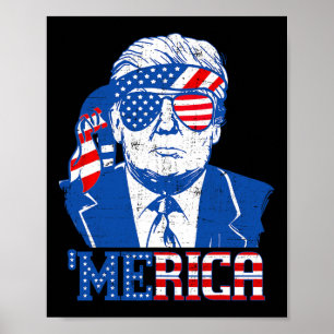 Donald Trump Shirt Merica Trump Sungl Amerikaanse  Poster