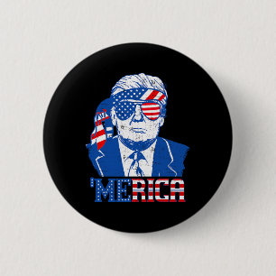 Donald Trump Shirt Merica Trump Sungl Amerikaanse  Ronde Button 5,7 Cm