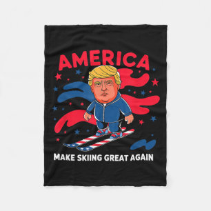 Donald trump skiën Amerika - skiën geweldig maken Fleece Deken