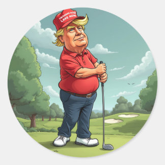Donald Trump speelt golf Ronde Sticker