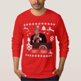 Donald Trump speelt met xmas flesje lelijk shirt