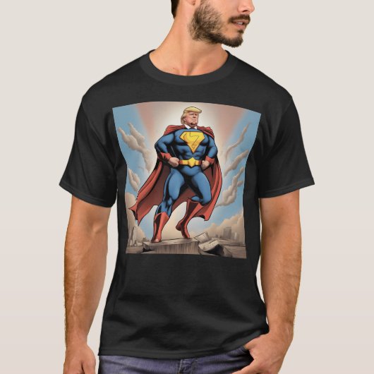 Donald Trump Superhero Comic T-shirt (Voorkant)