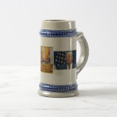 Donald Trump sur tasse bleue/grise de 22 onces (Devant droit)