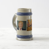 Donald Trump sur tasse bleue/grise de 22 onces (Devant gauche)