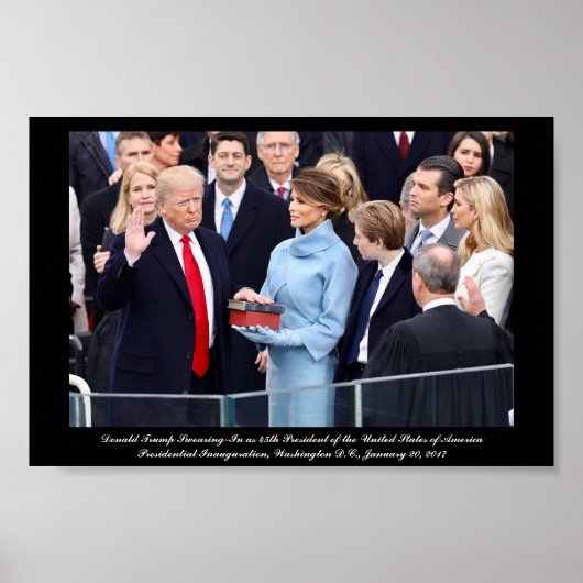 Donald Trump Swearing-In als President Poster (Voorkant)