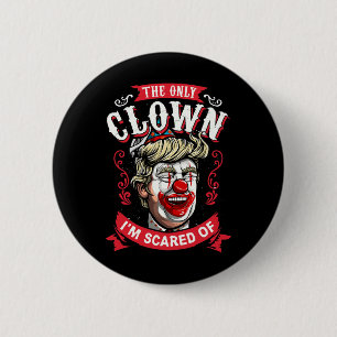 Donald Trump T Shirt Funny Clown Verzet Mannen Vro Ronde Button 5,7 Cm