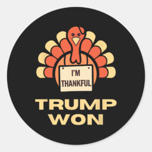 Donald Trump Thanksgiving-shirt Ik ben dankbaar Do Ronde Sticker