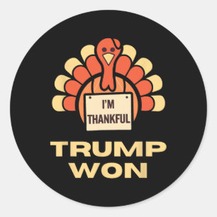 Donald Trump Thanksgiving Shirt Ik ben dankbaar Do Ronde Sticker