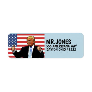 DONALD TRUMP THUMBS UP Return Address Label
