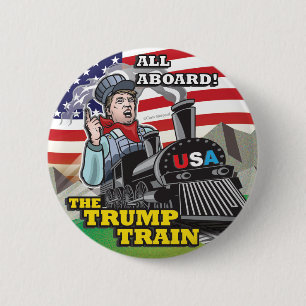 Donald TRUMP TRAIN Political American Movement USA Ronde Button 5,7 Cm
