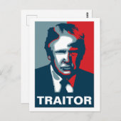 Donald Trump TRAITOR Briefkaart (Voorkant / Achterkant)