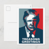 Donald Trump TREASONS ACCUEILLE LA Carte postale d (Devant / Derrière)