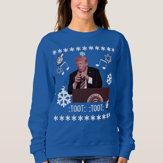 Donald Trump Ugly Hanukkah Fles sweater (Voorkant)