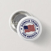 Donald Trump US Flag Ronde Button 3,2 Cm (Voorkant /achterkant)