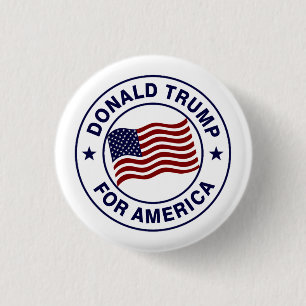 Donald Trump US Flag Ronde Button 3,2 Cm