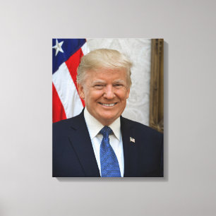 Donald Trump US President Witte Huis MAGA 2024 Canvas Afdruk