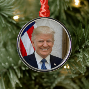 Donald Trump US President Witte Huis MAGA 2024 Metalen Ornament