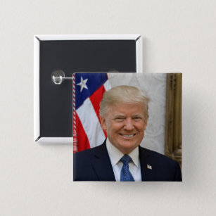 Donald Trump US President Witte Huis MAGA 2024 Vierkante Button 5,1 Cm
