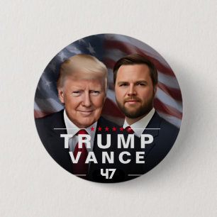 Donald Trump Vance 47 verkiezingen Ronde Button 5,7 Cm