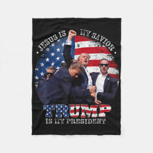 Donald Trump vecht tegen Jezus is mijn redder Trum Fleece Deken