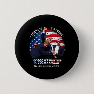 Donald Trump vecht tegen Jezus is mijn redder Trum Ronde Button 5,7 Cm