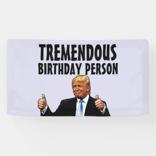 DONALD TRUMP VERJAARDAGSFEESTBANNER SPANDOEK