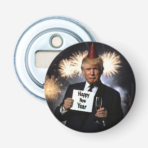 Donald Trump viert nieuwjaar in stijl Button Flesopener