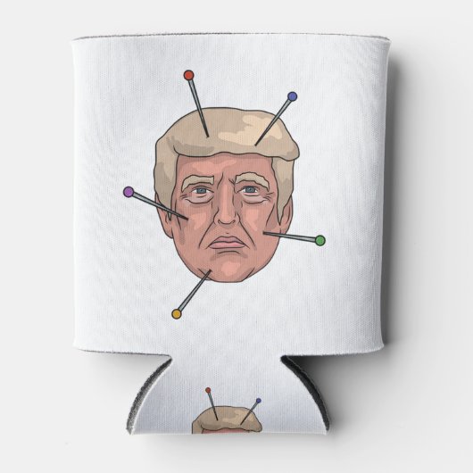 Donald Trump Voodoo Doll Pin Illustratie Blikjeskoeler (Voorkant)