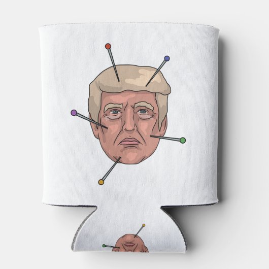 Donald Trump Voodoo Doll Pin Illustratie Blikjeskoeler (Achterkant)