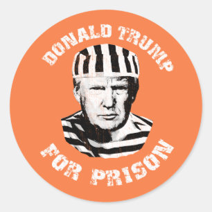 Donald Trump voor de gevangenis Ronde Sticker