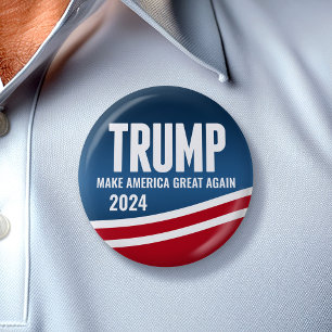 Donald Trump voor President 2024 - Modern Swoop Ronde Button 5,7 Cm