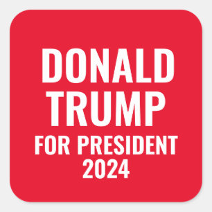 Donald Trump voor President 2024 Vierkante Sticker
