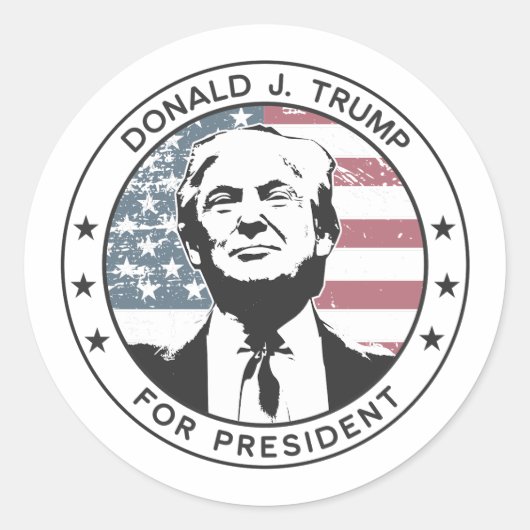 Donald Trump voor President #MAGA Ronde Sticker (Voorkant)