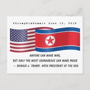 Donald Trump Vredescitaattop Noord-Korea VS Briefkaart
