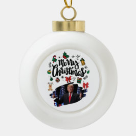 Donald Trump Vrolijk Kerstfeest Keramische Bal Ornament