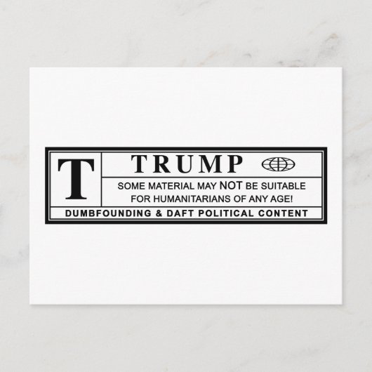 Donald Trump Warning Label Briefkaart (Voorkant)