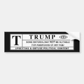 Donald Trump Warning Label Bumpersticker (Voorkant)