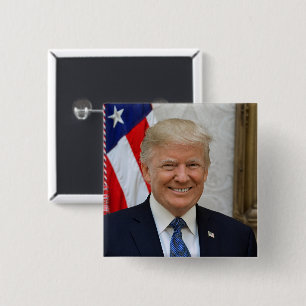 Donald Trump White House President Portrait Button