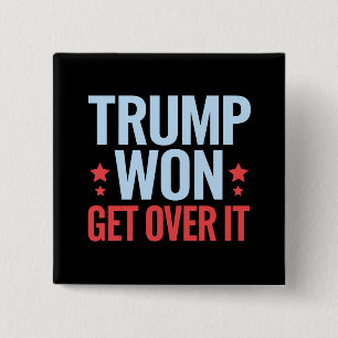 Donald Trump Wint Kom Er Overheen 2024 Trump Wint  Vierkante Button 5,1 Cm