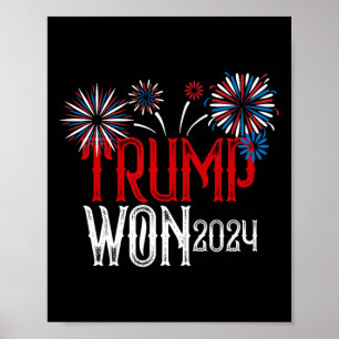 Donald Trump Won 2024 Verkiezing Inauguratie Manne Poster