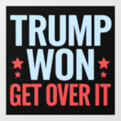 Donald Trump won Get Over It 2024 Trump won Raamsticker (Vel)
