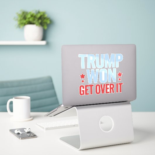 Donald Trump won Get Over It 2024 Trump won Sticker (Laptop op bureau)