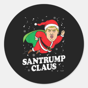 Donald Trump Xmas Funny Santa Hat Gift Shirt Ronde Sticker
