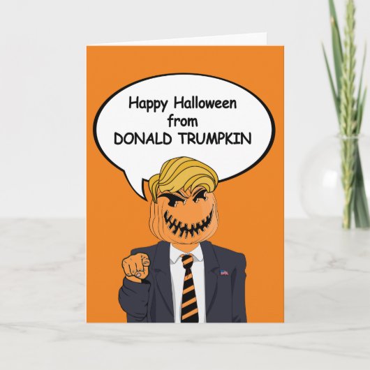 Donald Trumpkin Halloween Kaart - (Voorkant)