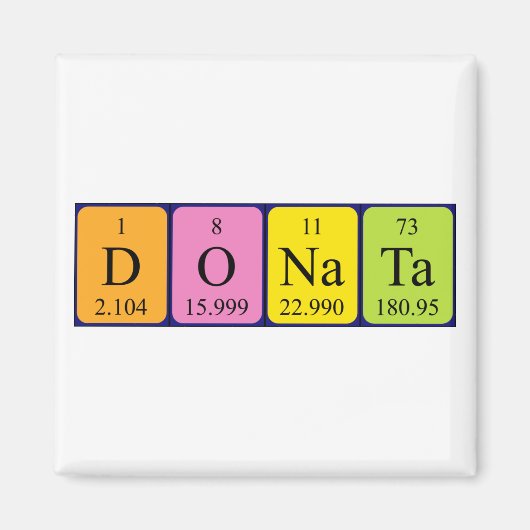 Donata periodiek table name magnet magneet (Voorkant)