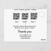 Donatie Collectie tip potje voeg je q r naam toe O Briefkaart (Achterkant)